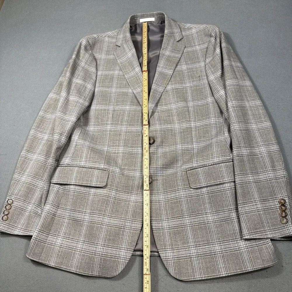 CHAPS Ralph Lauren Men's Gray‎ Glen Plaid Jacket 100% Wool Sport Blazer Size 42L